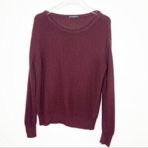 Brandy Melville Burgundy Pullover Knit Sweater  One size